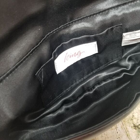 ICING BLACK CLUTCH BAG WITH CHAIN STRAP - Picture 3 of 10